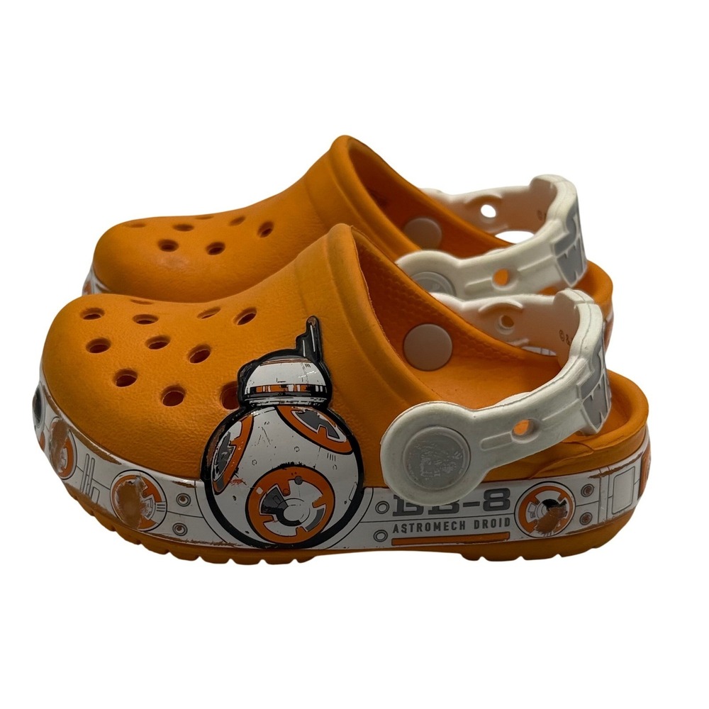 Kids Orange Star Wars BB8 Droid Crocs Clogs Size 4 5 C Toddler Shoes